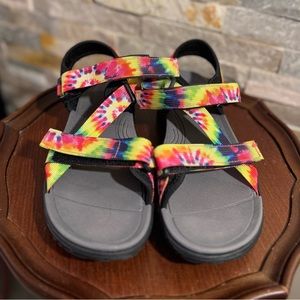 Northside Women's Sz 6 Bayview Sport Roman Strappy Sandal Rainbow Tie Dye NWOT